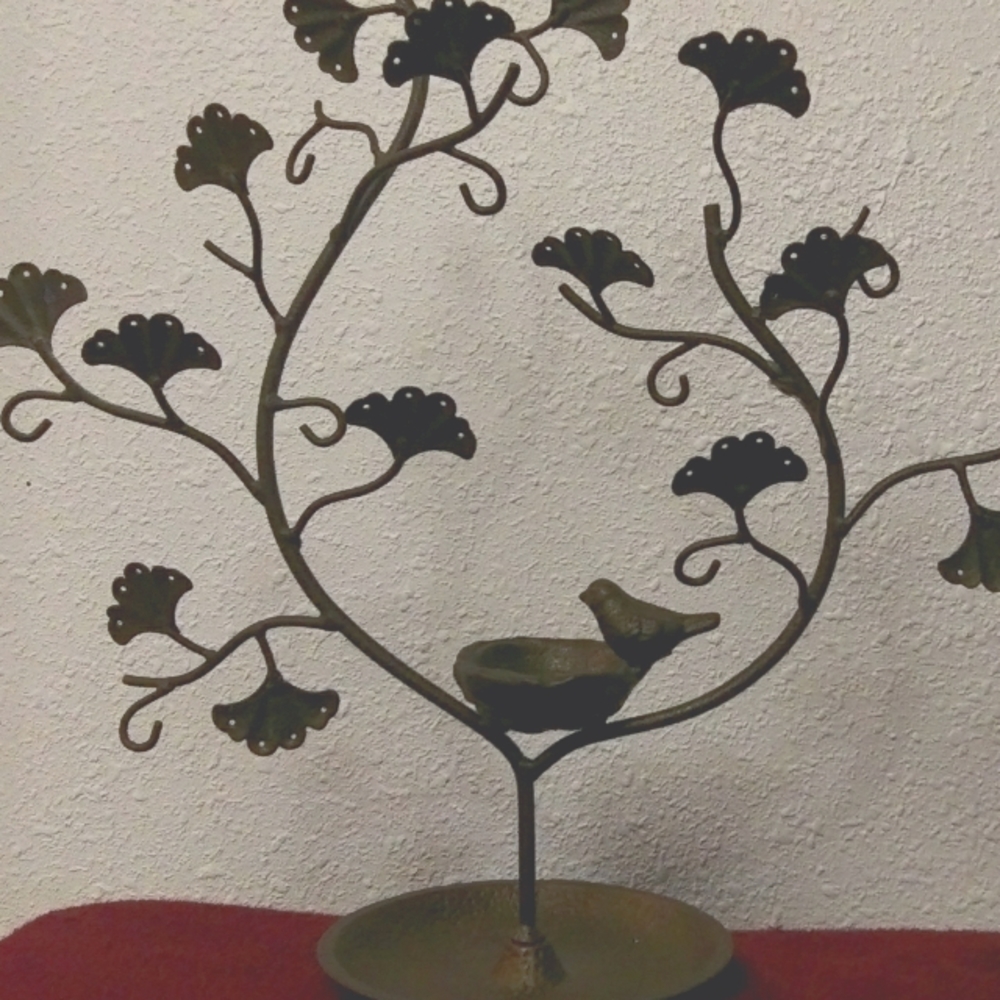 Large Works of Art Jewelry Tree with Nesting Bird to hold your Precious.